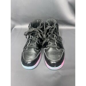 AND1 Womens Girls Black Aqua Pink High top Basketball Shoe Sz 3